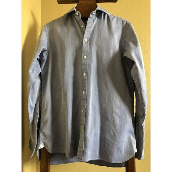 Thomas Pink Prestige Shirt Mens Medium  Blue French Cuff London Made UK - Picture 2 of 11